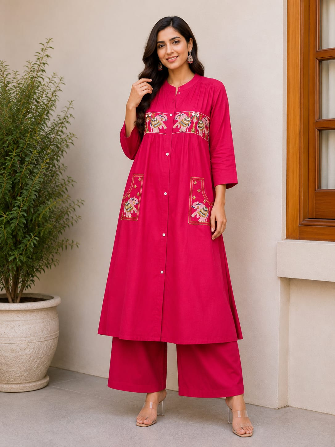 Pure Cotton Co-Ord Set with Beautiful Embroidery