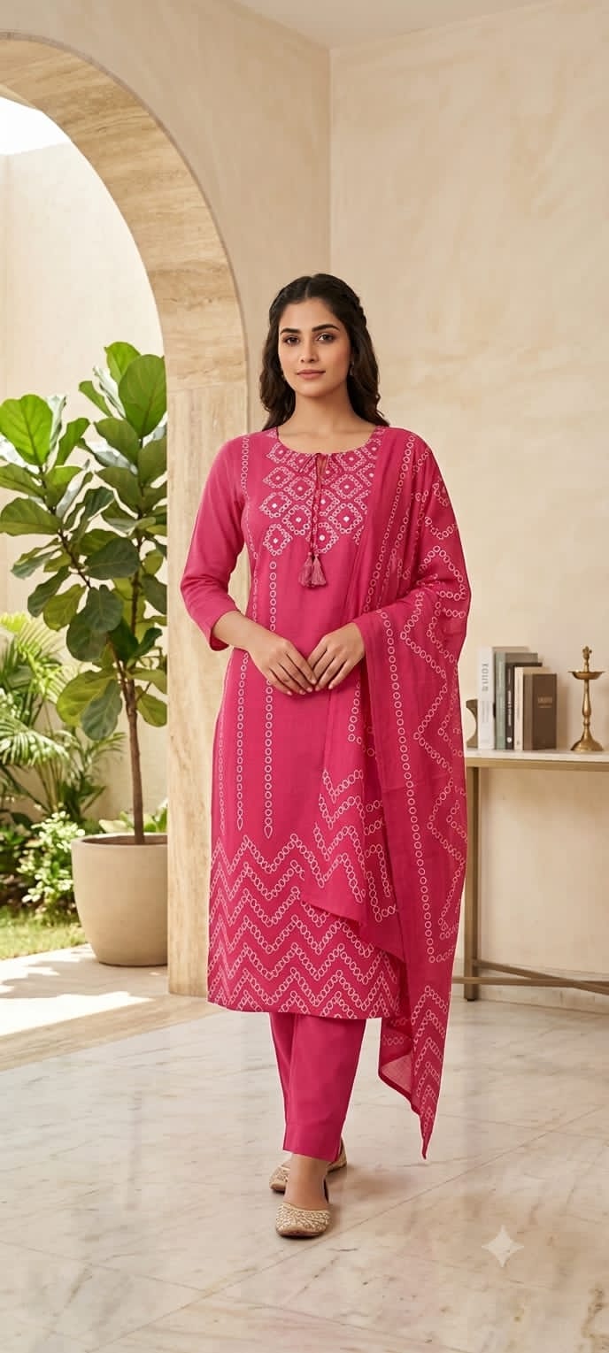 Pure 60/60 Cotton Kurti Set - Budget Buy