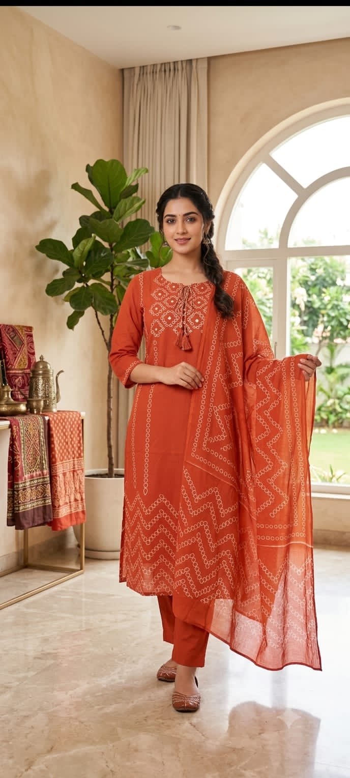 Pure 60/60 Cotton Kurti Set - Budget Buy