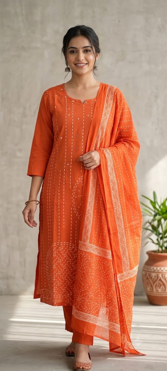 Pure 60/60 Cotton Kurti Set - Budget Buy
