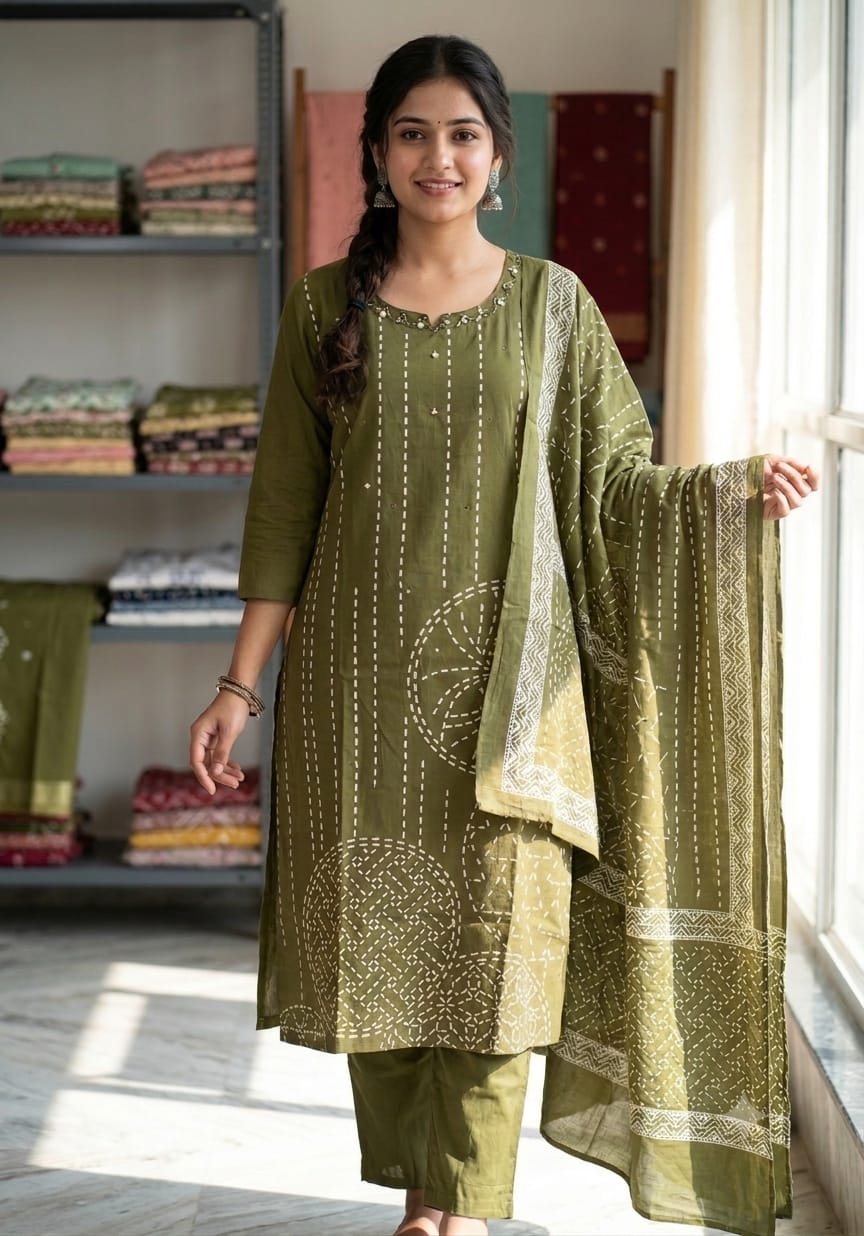 Pure 60/60 Cotton Kurti Set - Budget Buy
