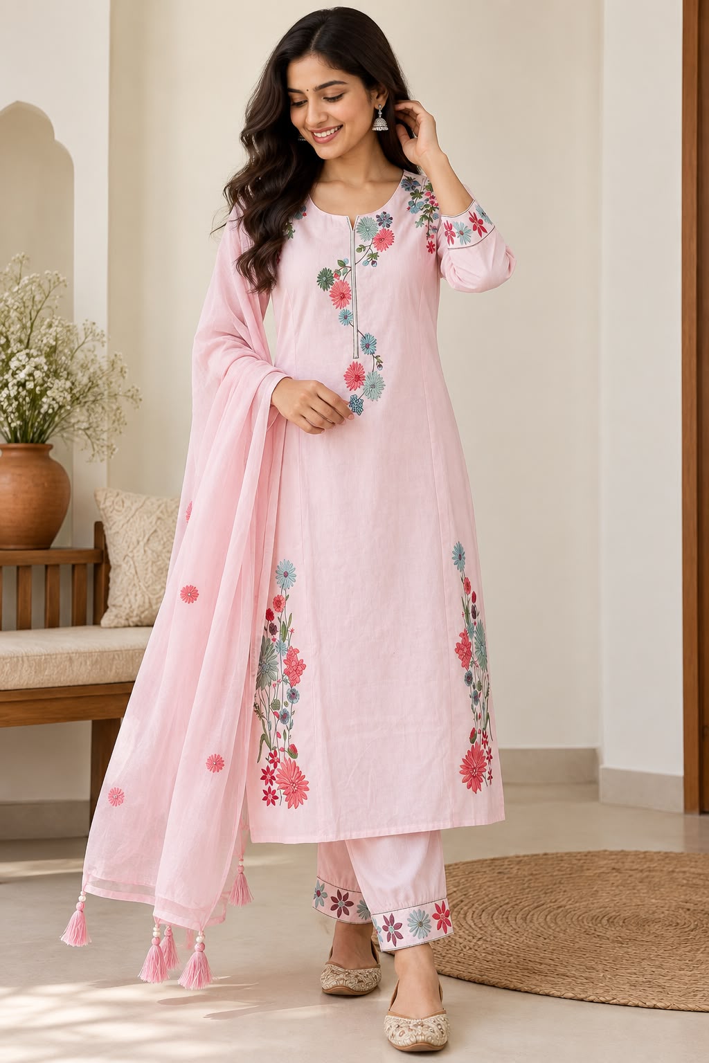 Premium Party Wear Embroidered Kurti Set