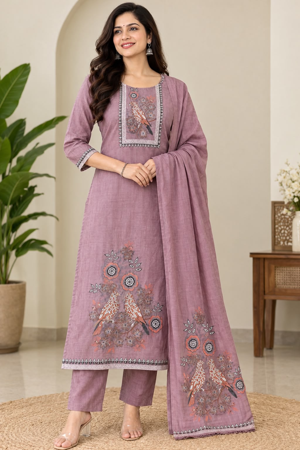 Pure Handloom Jamdhani Kurti Set