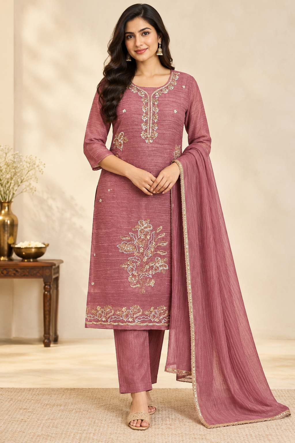 Premium Salsa Kurti Set