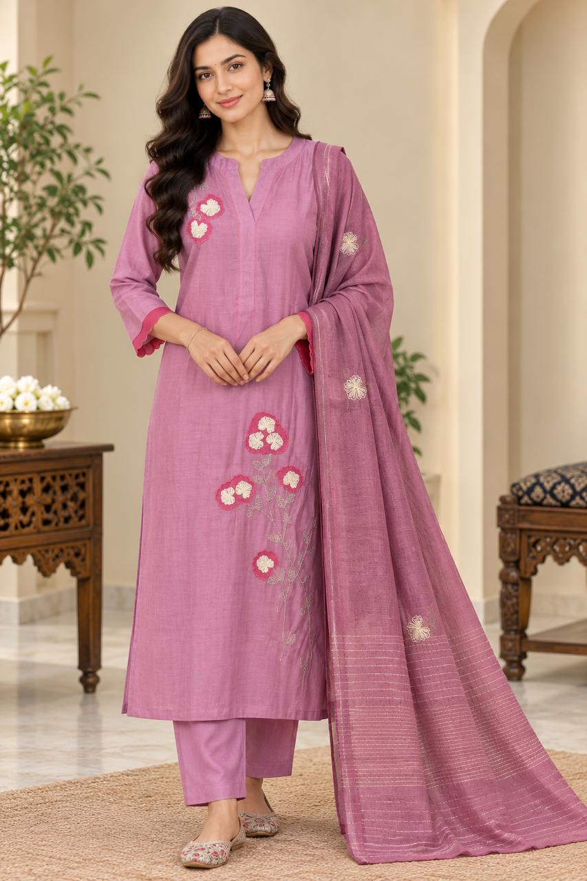 Premium Mul Chandheri Kurti Set