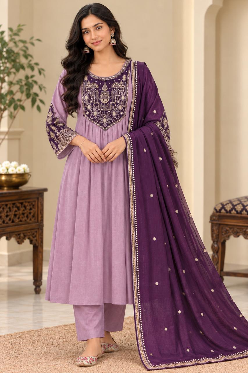 Premium Mul Chandheri Kurti Set